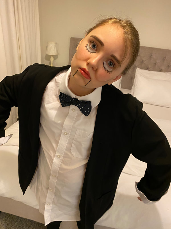 Emilie-May looking very scary as the dummy from Goosebumps, we love the make up!